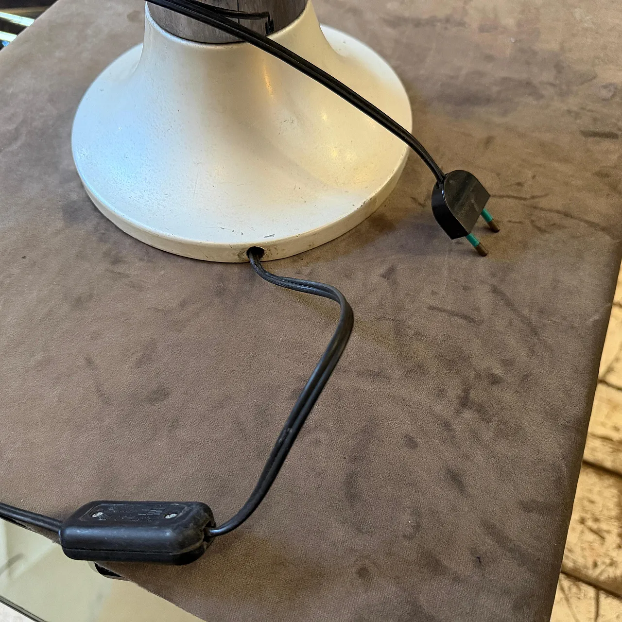 Space Age steel and glass mushroom table lamp, 1960s 9