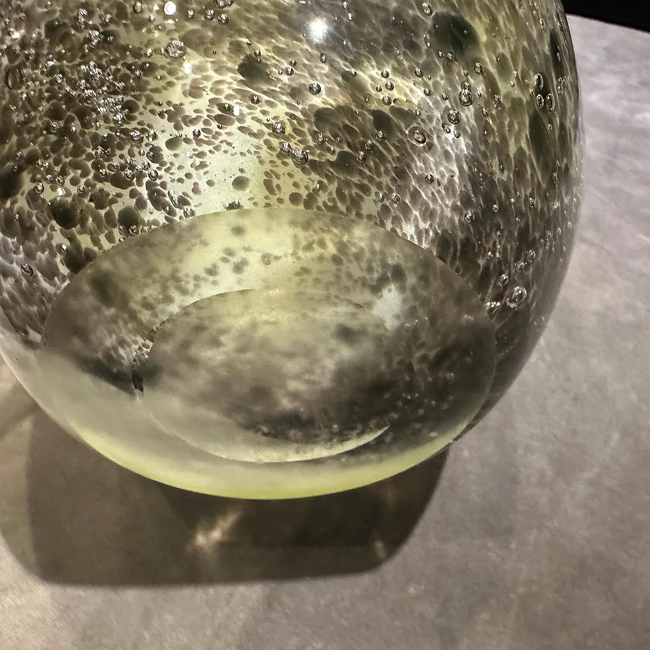 Nason style modern green and white Murano glass bottle vase, 1980s 11