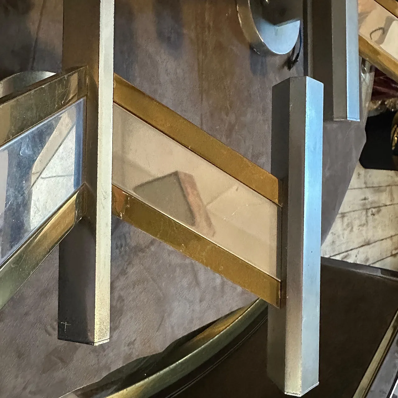 Brass and steel wall sconce by Gaetano Sciolari, 1960s 12