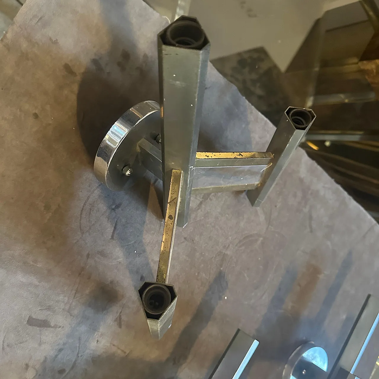 Brass and steel wall sconce by Gaetano Sciolari, 1960s 13