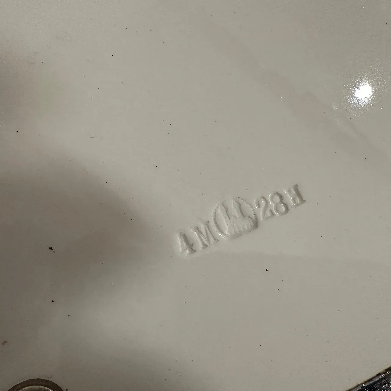 Air brushed ceramic and silver plate round tray, 1930s 4