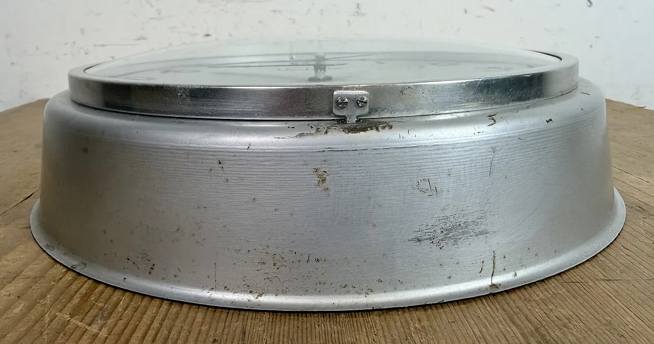 Grey Industrial French Wall Clock from Vedette, 1950s 16