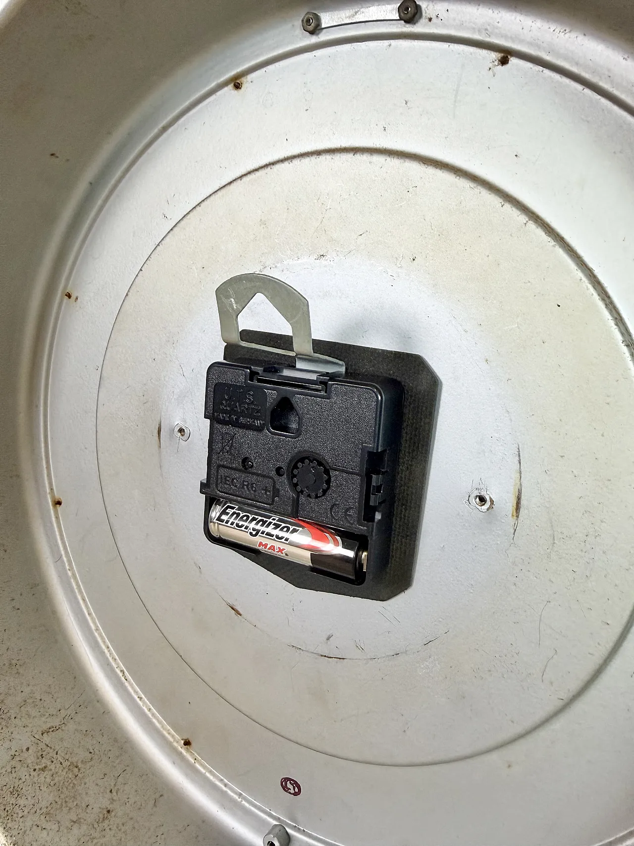 Grey Industrial French Wall Clock from Vedette, 1950s 18