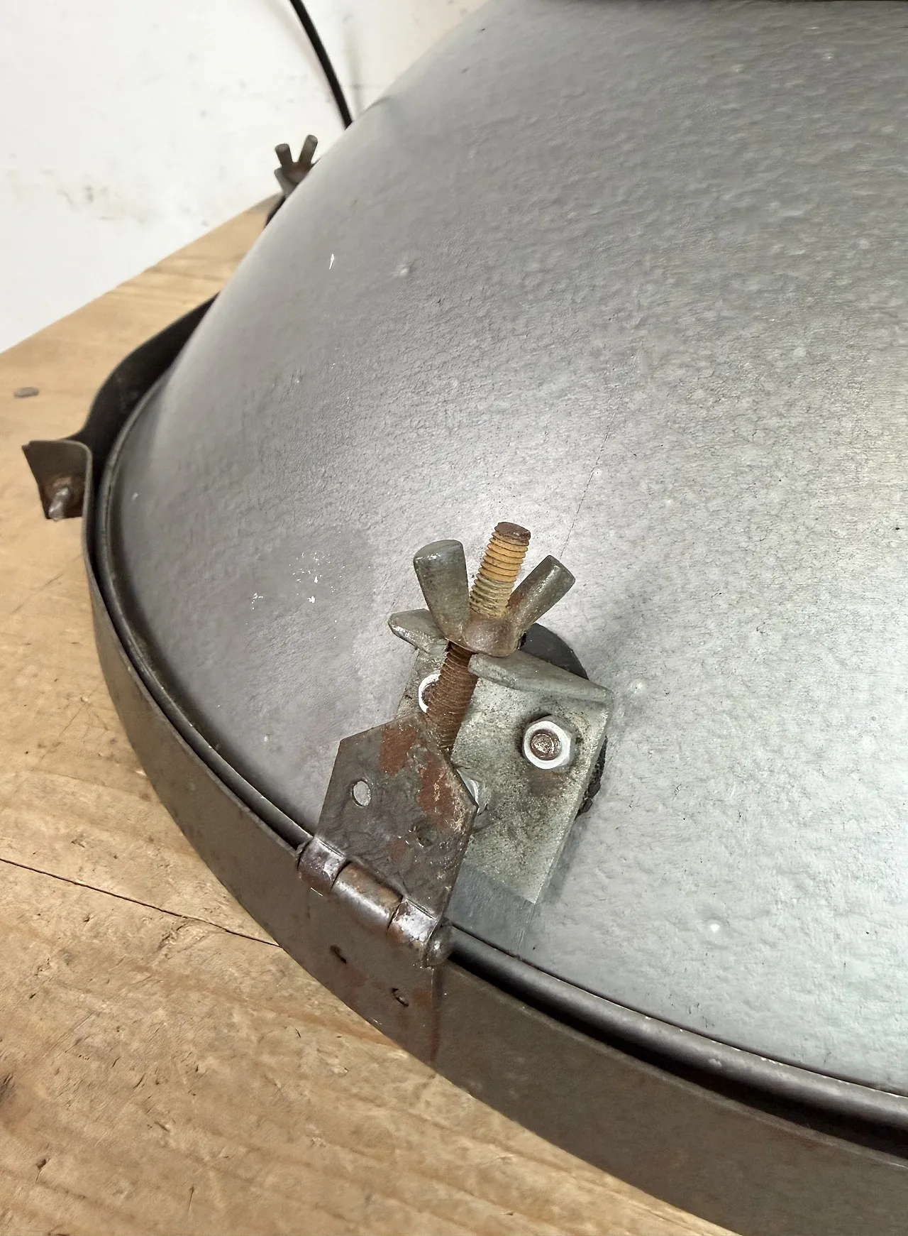 Industrial Grey Hammer Paint Pendant Lamp from Elektrosvit, 1960s 15