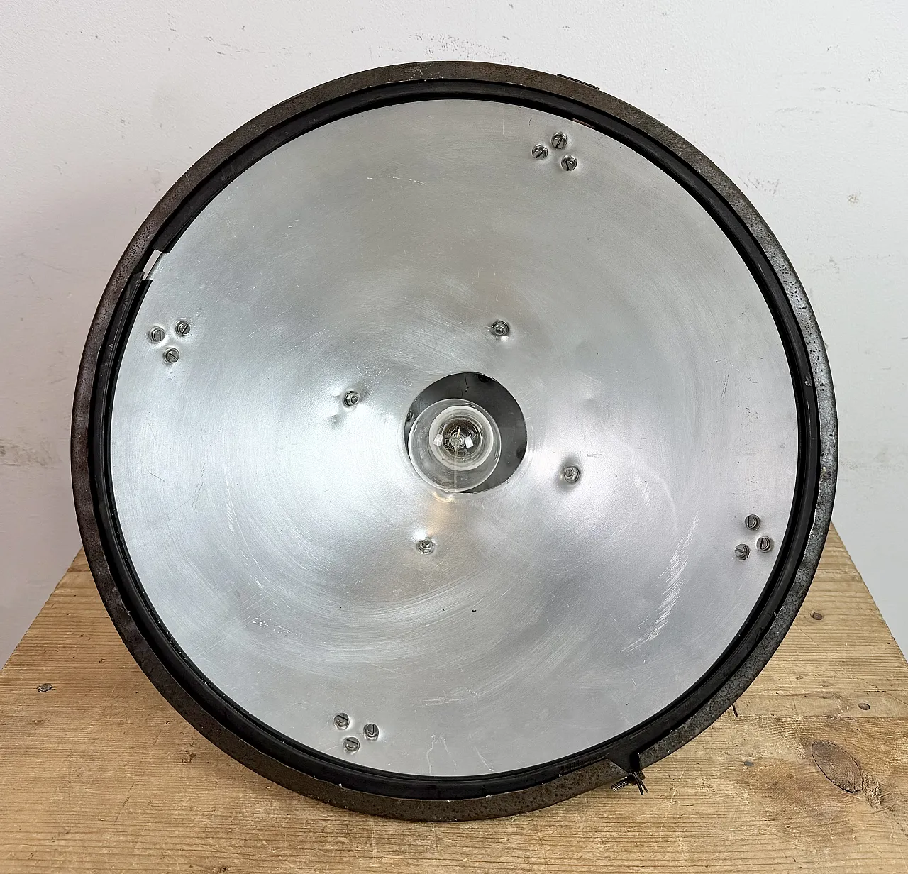 Industrial Grey Hammer Paint Pendant Lamp from Elektrosvit, 1960s 16