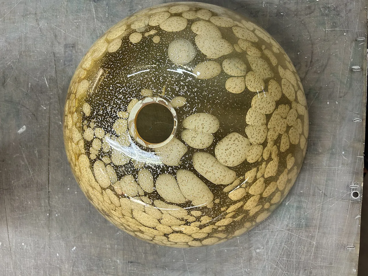 Lavabo in vetro di Murano foglia oro, anni 2000 2