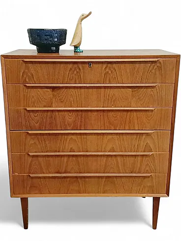 Danish teak chest of drawers, 1950s