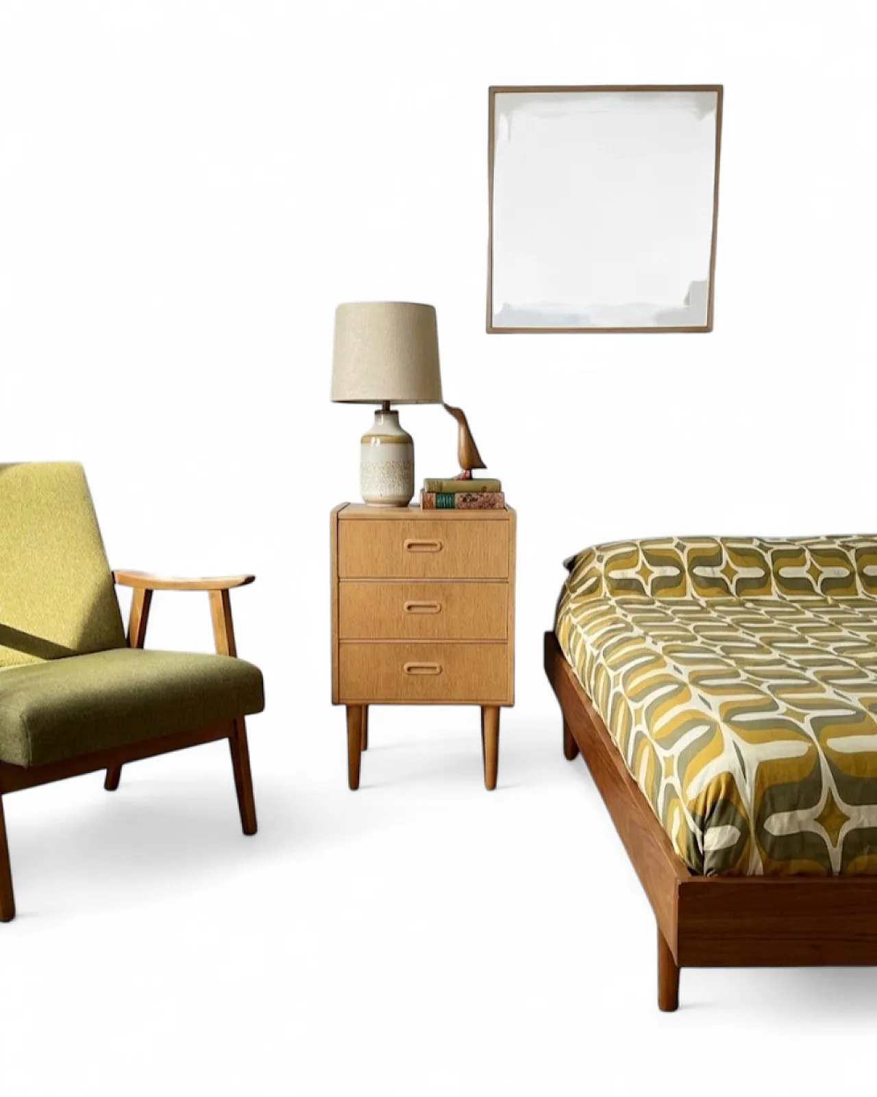 Swedish oak bedside table, 1960s 7