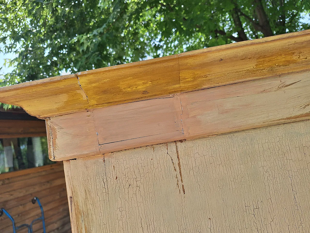 Austrian painted wardrobe with polychrome decorations,  19th century 5