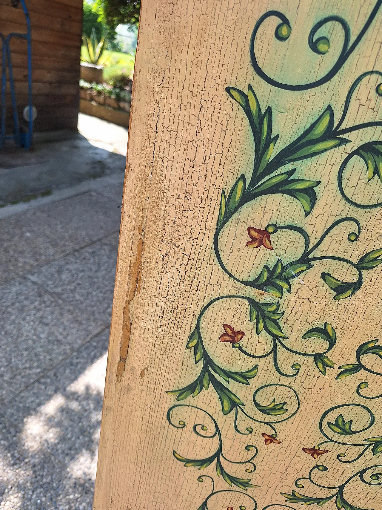 Austrian painted wardrobe with polychrome decorations,  19th century 6