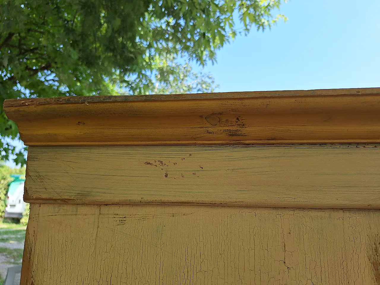 Austrian painted wardrobe with polychrome decorations,  19th century 8