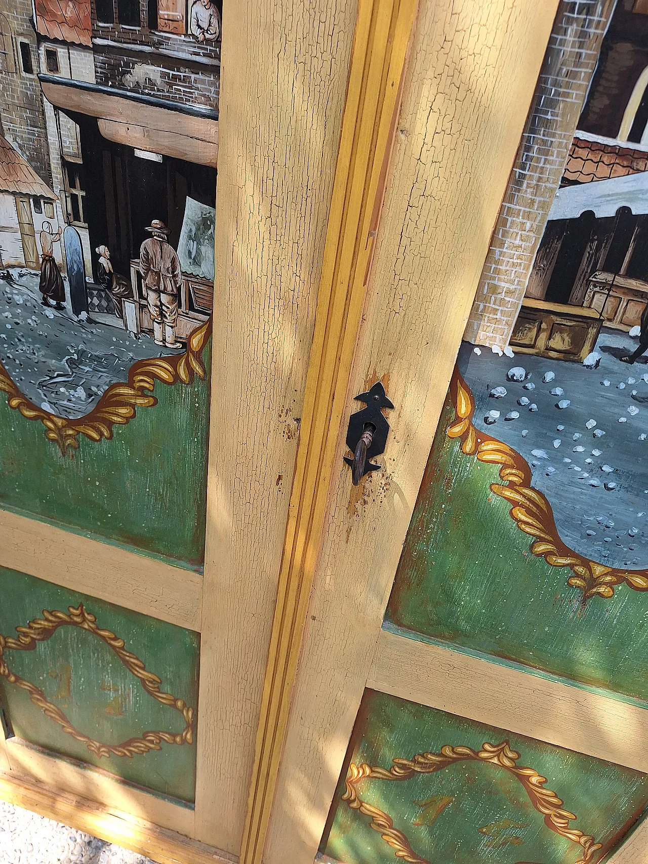 Austrian painted wardrobe with polychrome decorations,  19th century 16