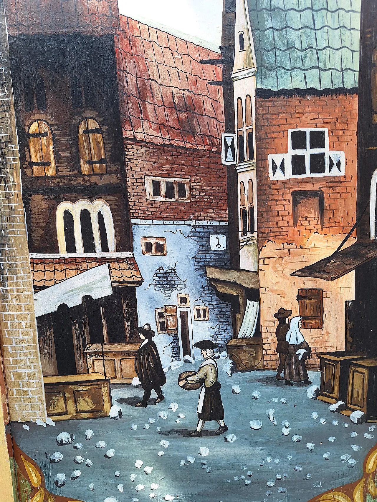 Austrian painted wardrobe with polychrome decorations,  19th century 28