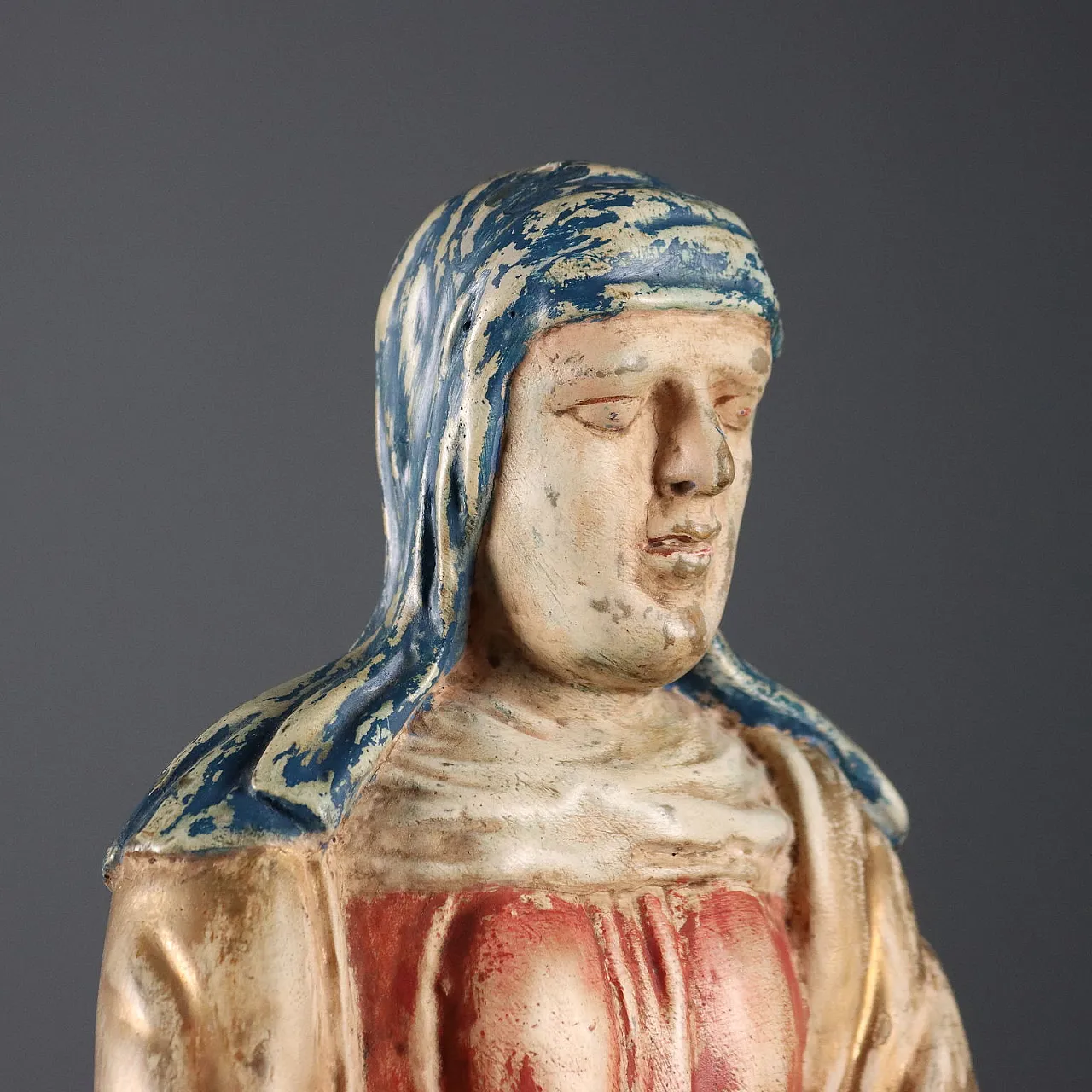 Saint Anne with the Child Mary, carved wooden sculpture, 20th century 3