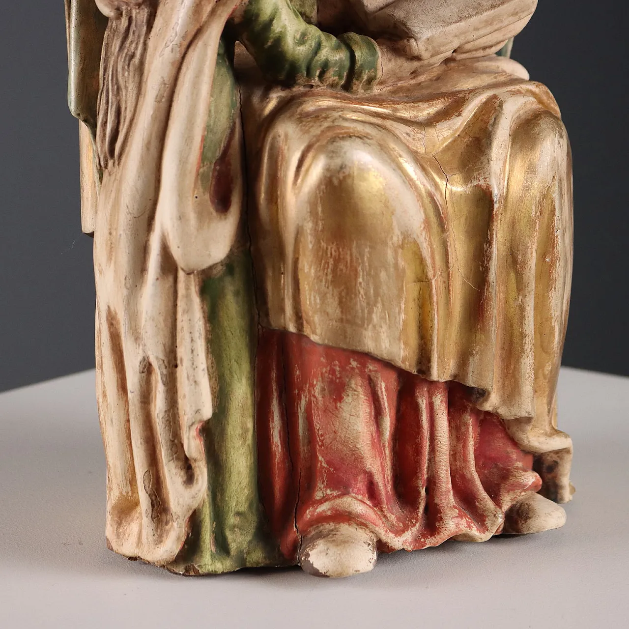 Saint Anne with the Child Mary, carved wooden sculpture, 20th century 7