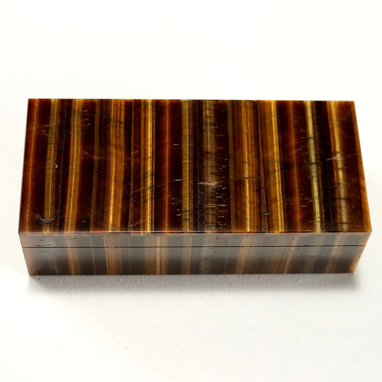 Scatola in pietra occhio di tigre con interno in onice, '900 5