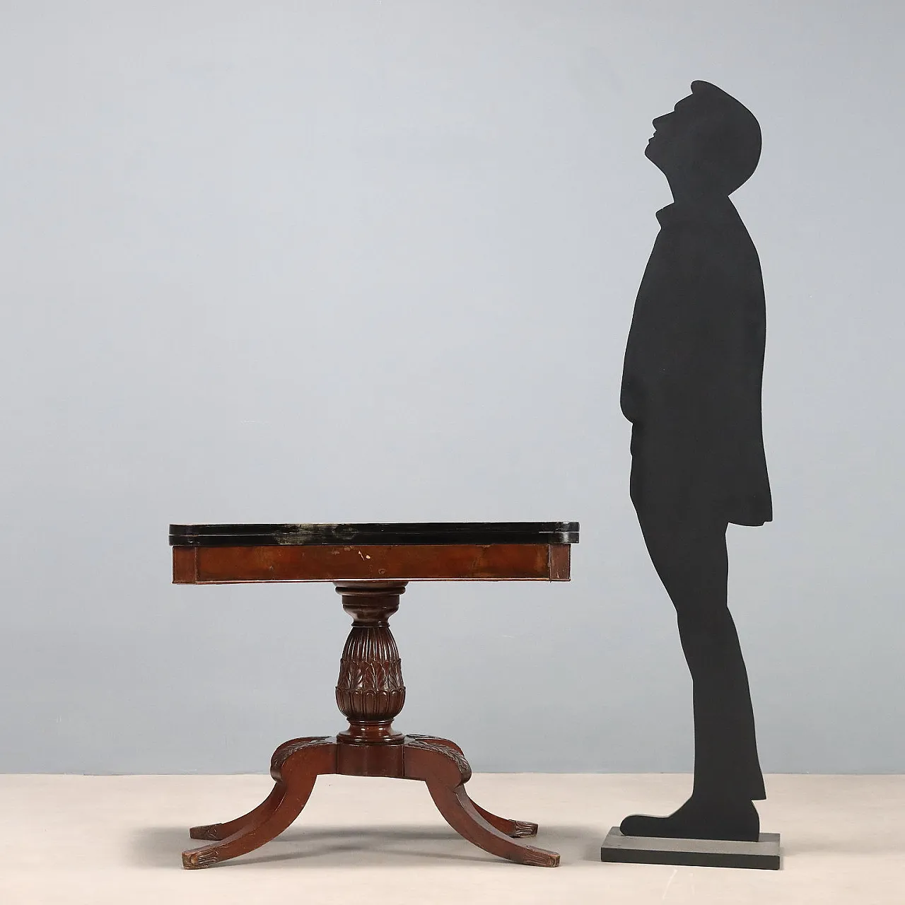 Tavolo da gioco in mogano con finiture in ebano, metà '800 3