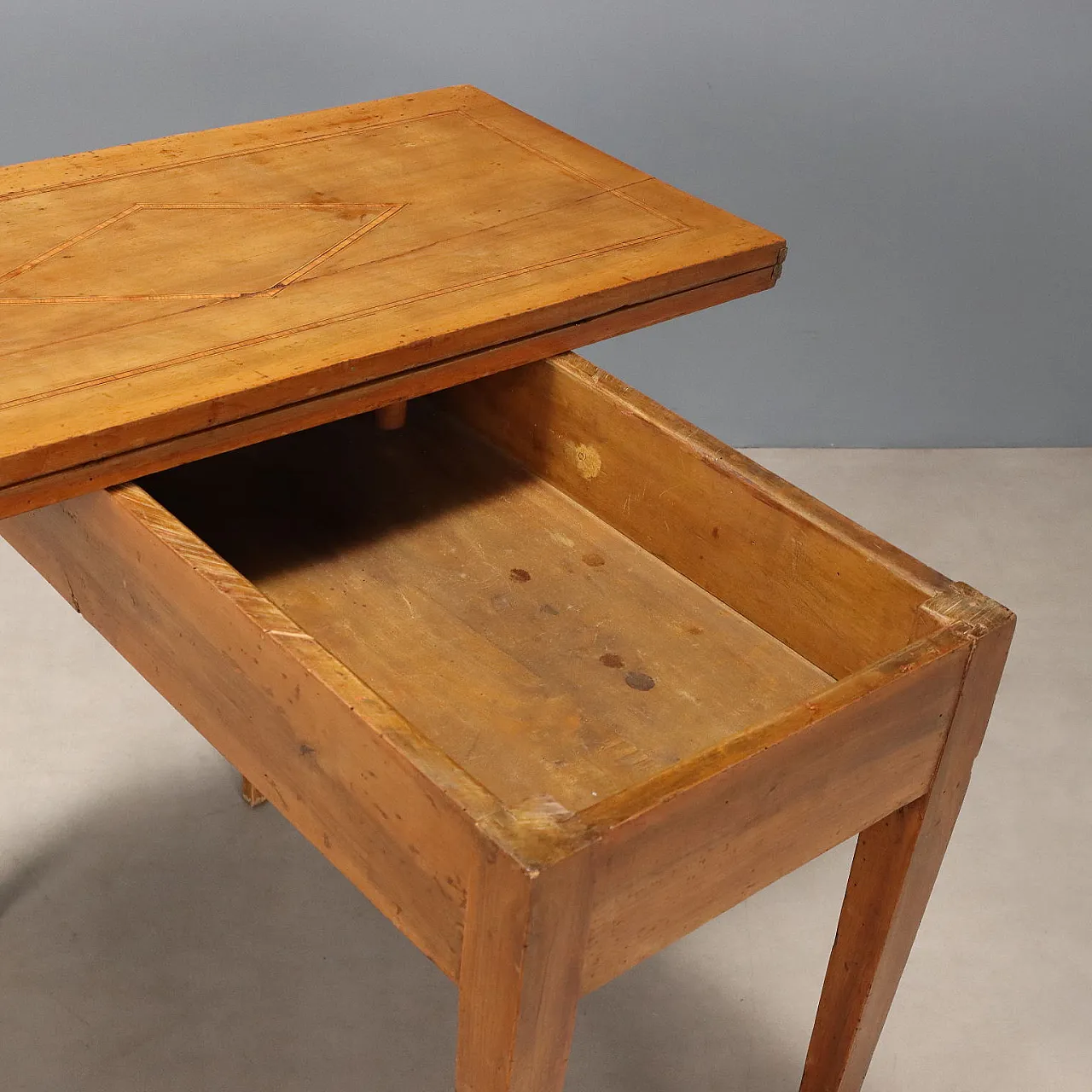 Tavolo da gioco Direttorio in noce, palissandro ed ebano, metà '800 8