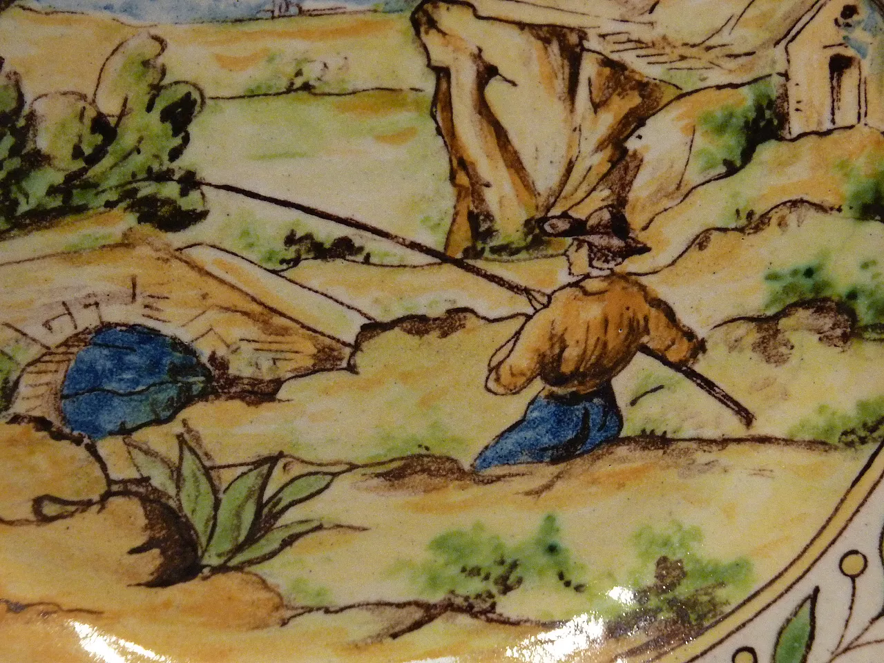 Maiolica plate by Castelli, 19th century 5