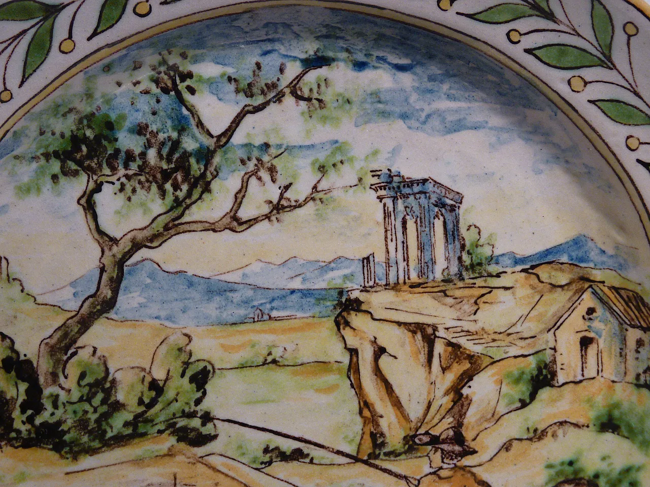 Maiolica plate by Castelli, 19th century 6