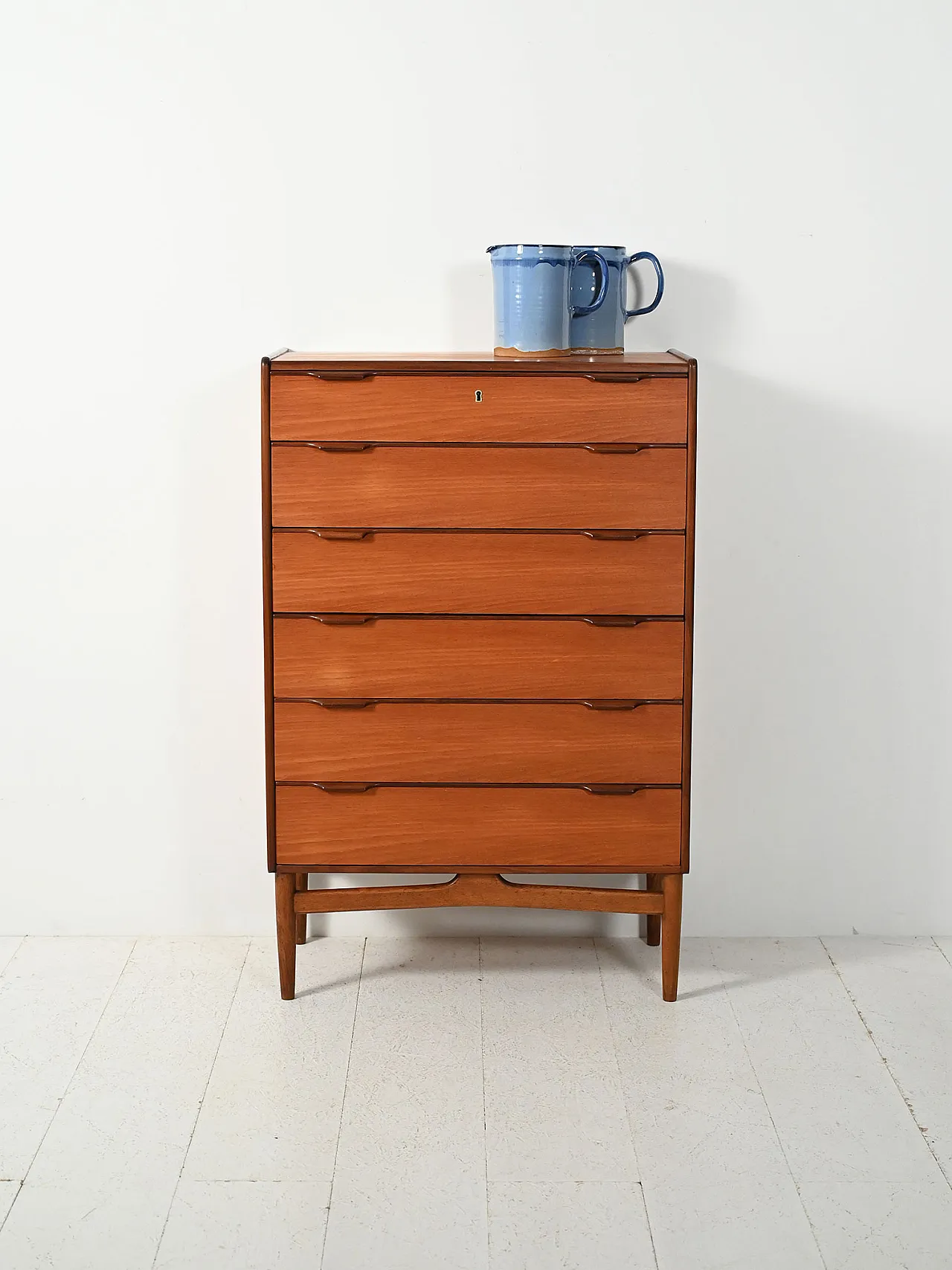 Danish teak chest of drawers with contrasting details 1
