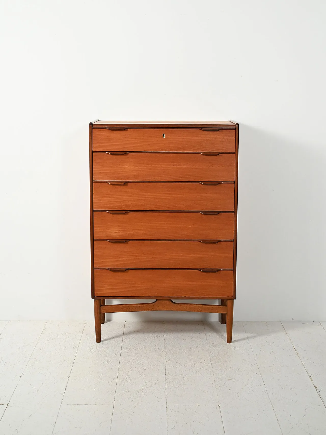 Danish teak chest of drawers with contrasting details 2