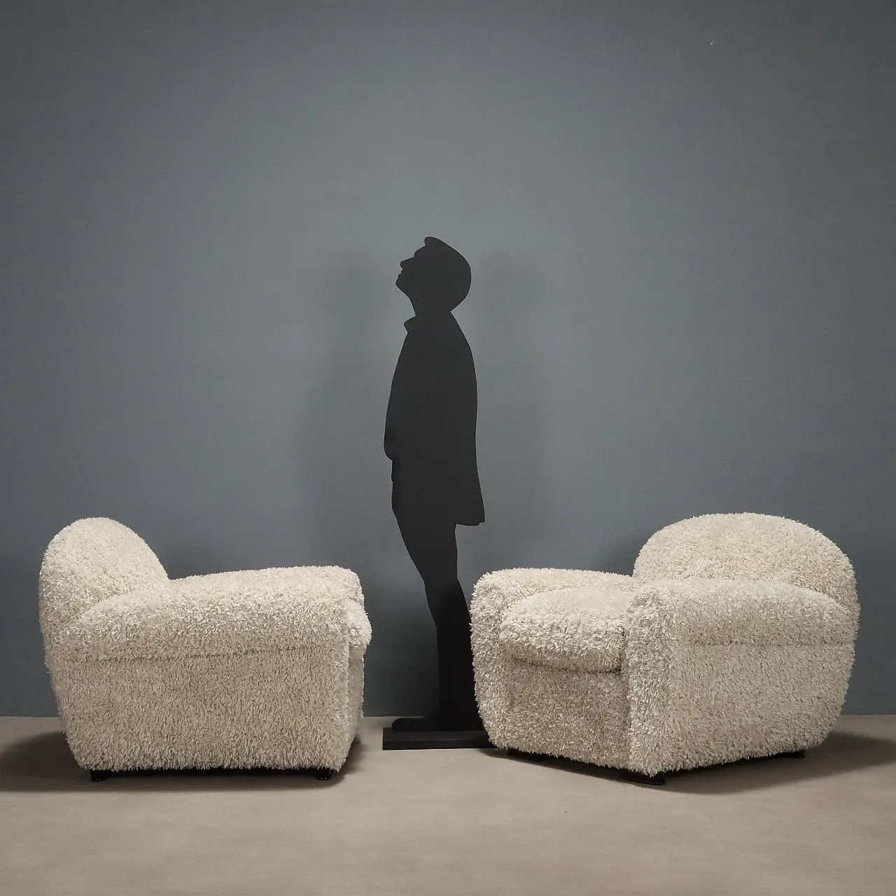 Pair of fabric armchairs, 20th century 2