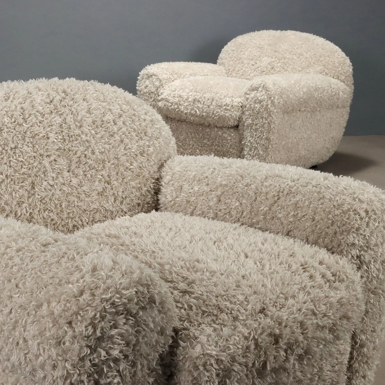 Pair of fabric armchairs, 20th century 3