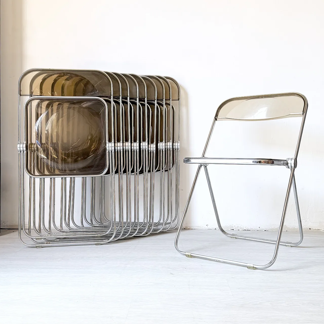 10 sedie Plia di Giancarlo Piretti per Anonima Castelli, anni '70 1