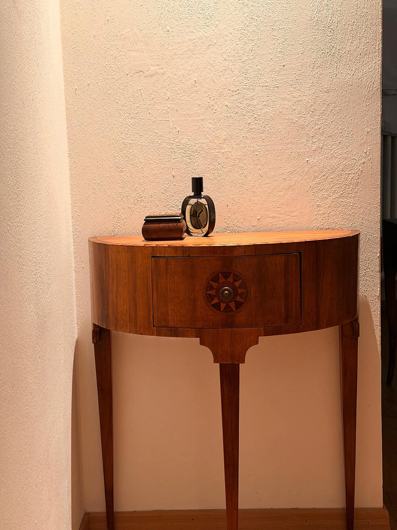 Mid-century Italian Neoclassical style inlaid walnut Atelier, 50s 7