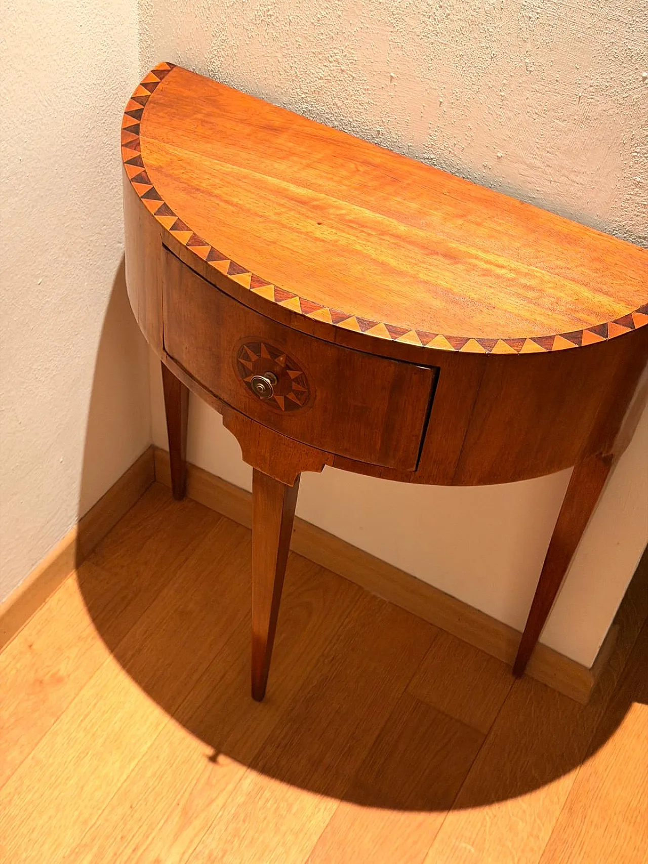 Mid-century Italian Neoclassical style inlaid walnut Atelier, 50s 8