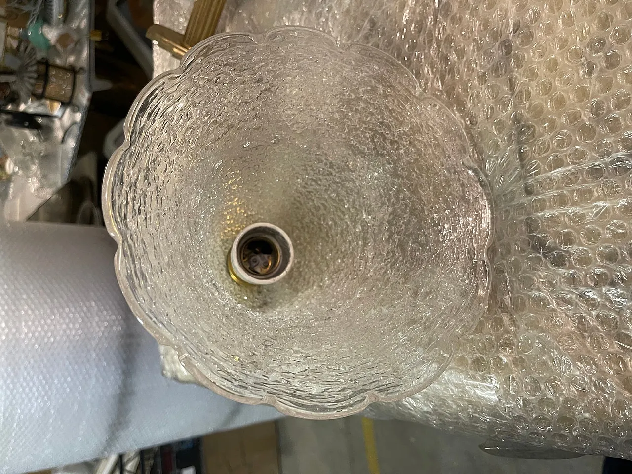 Pair of Murano glass and brass wall lights, 1960s 5