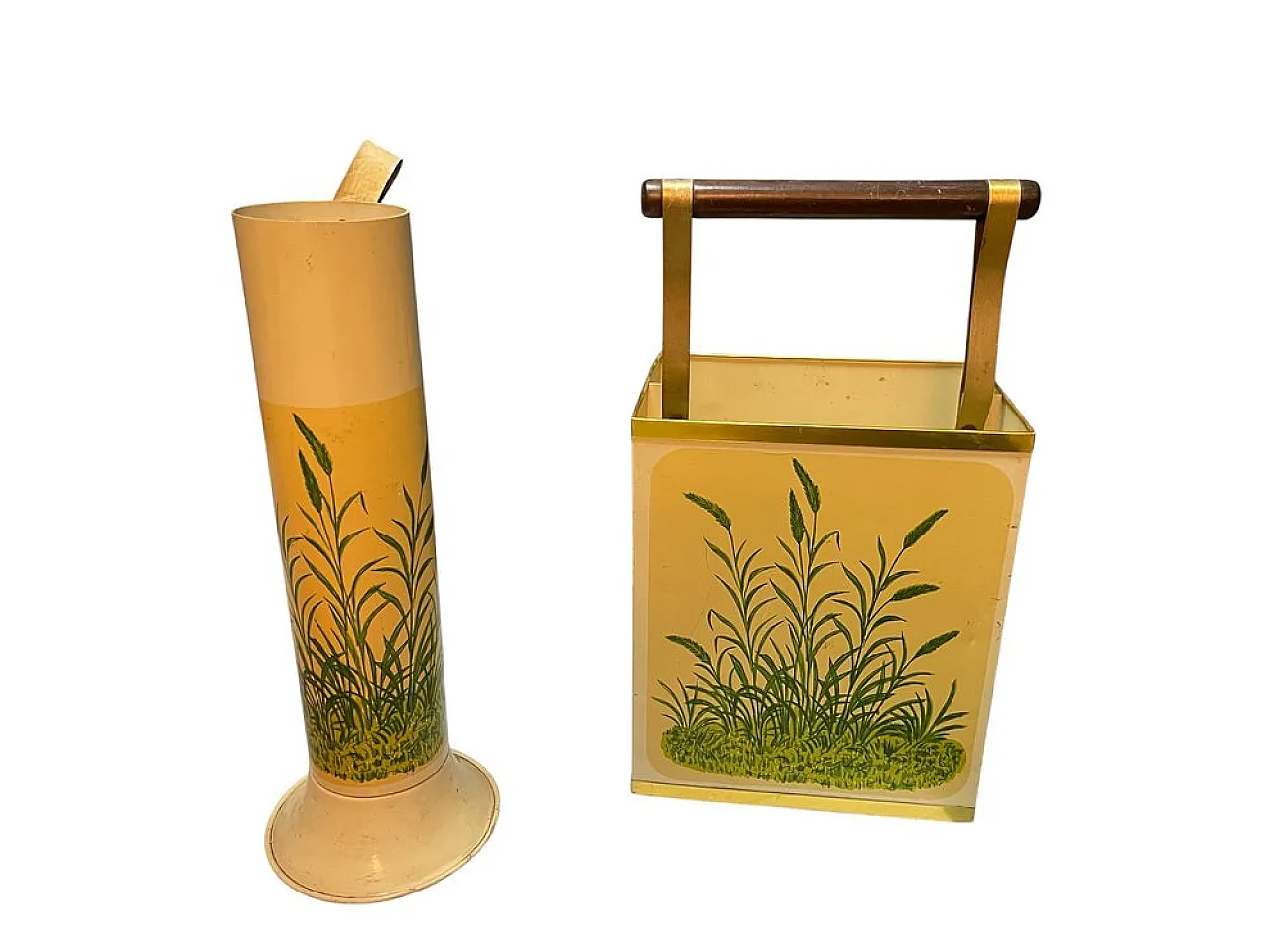 Pair of Umbrella stand and magazine rack, 1950s 1
