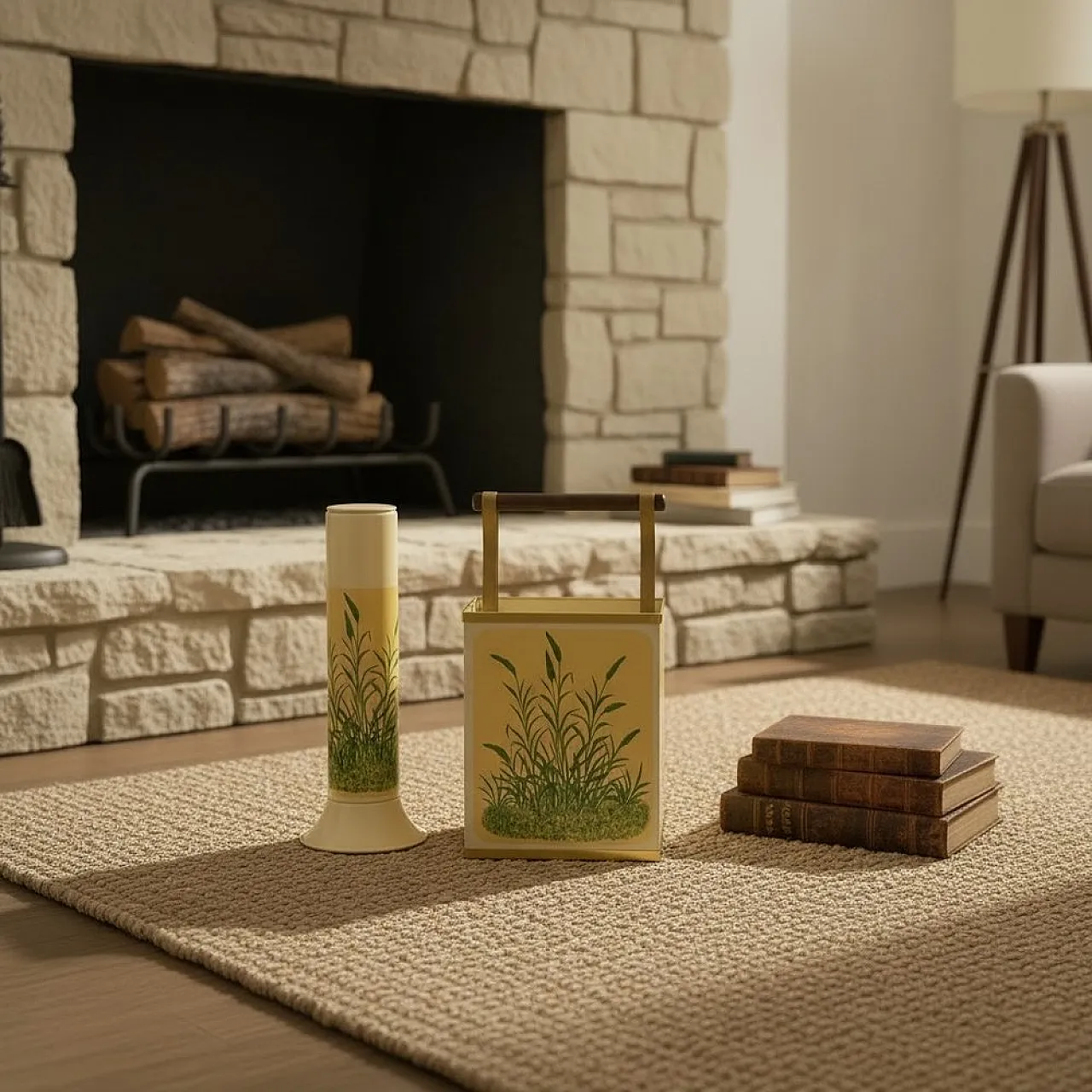 Pair of Umbrella stand and magazine rack, 1950s 2