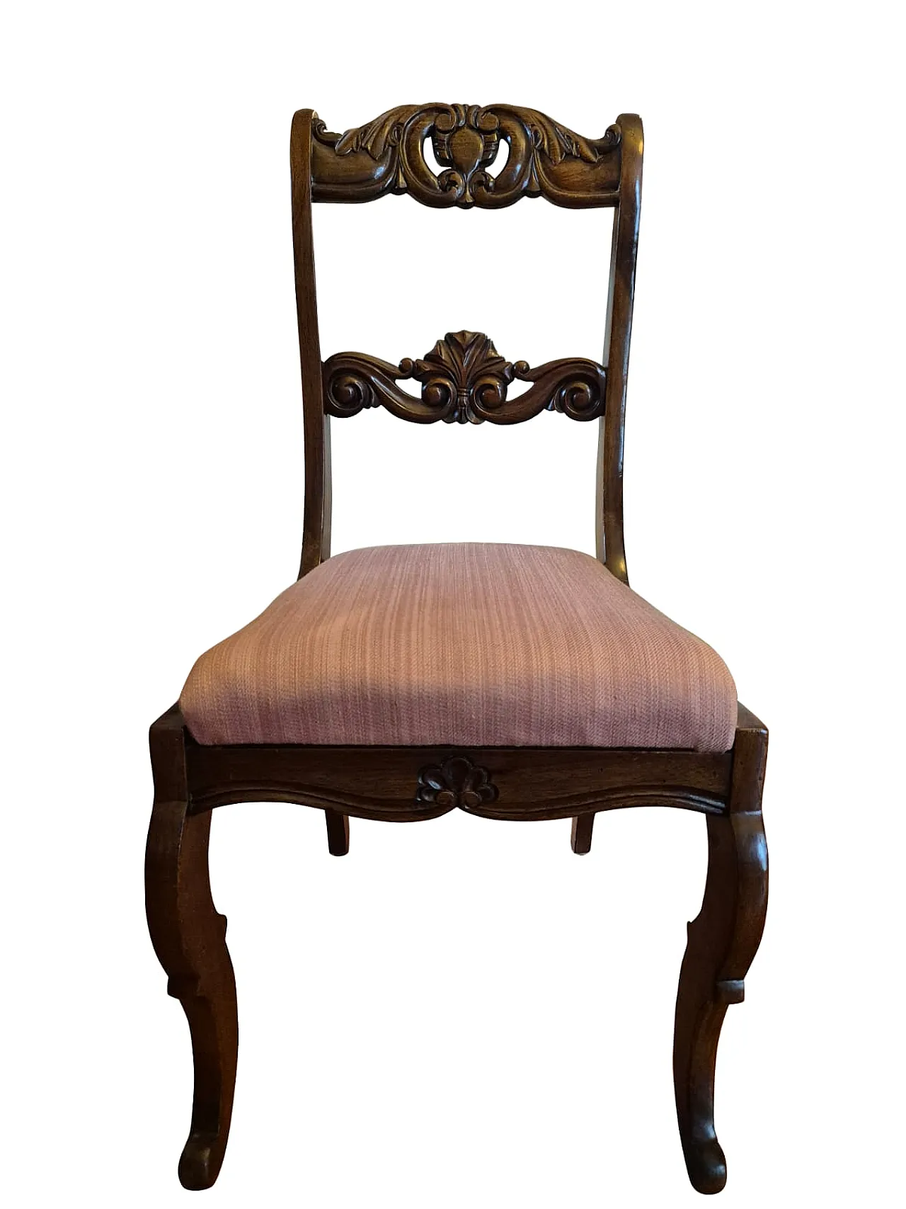 6 Carved Solid Wood Dining Chairs, 20th century 2
