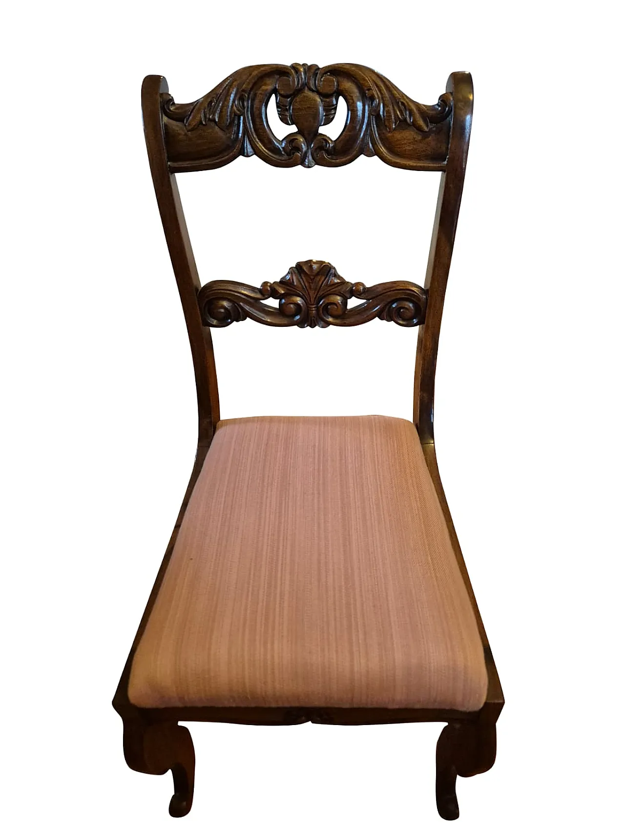 6 Carved Solid Wood Dining Chairs, 20th century 3