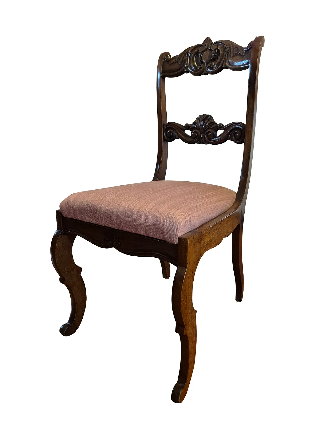 6 Carved Solid Wood Dining Chairs, 20th century 4