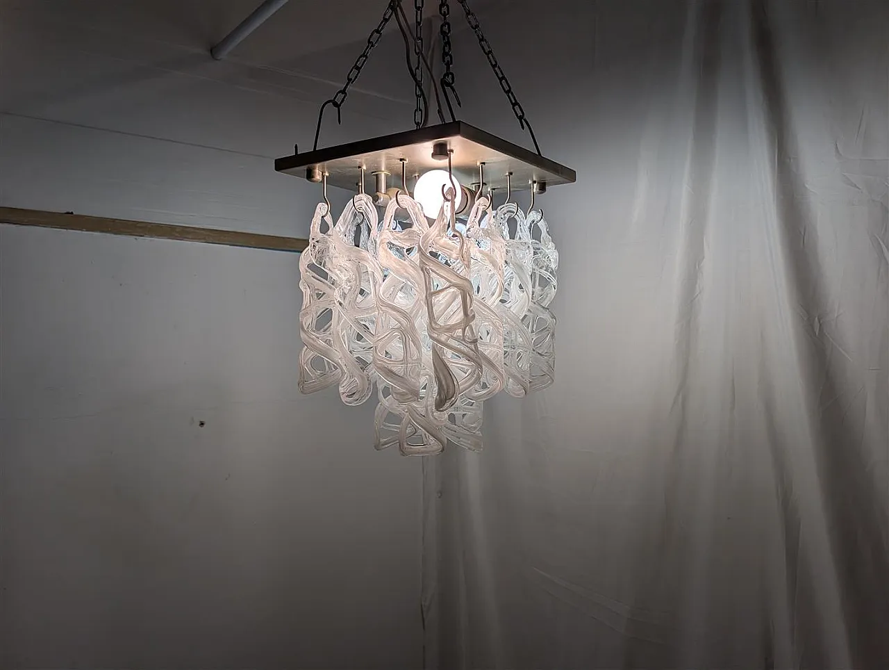 Chandelier with Murano glass pendants, 1970s 6