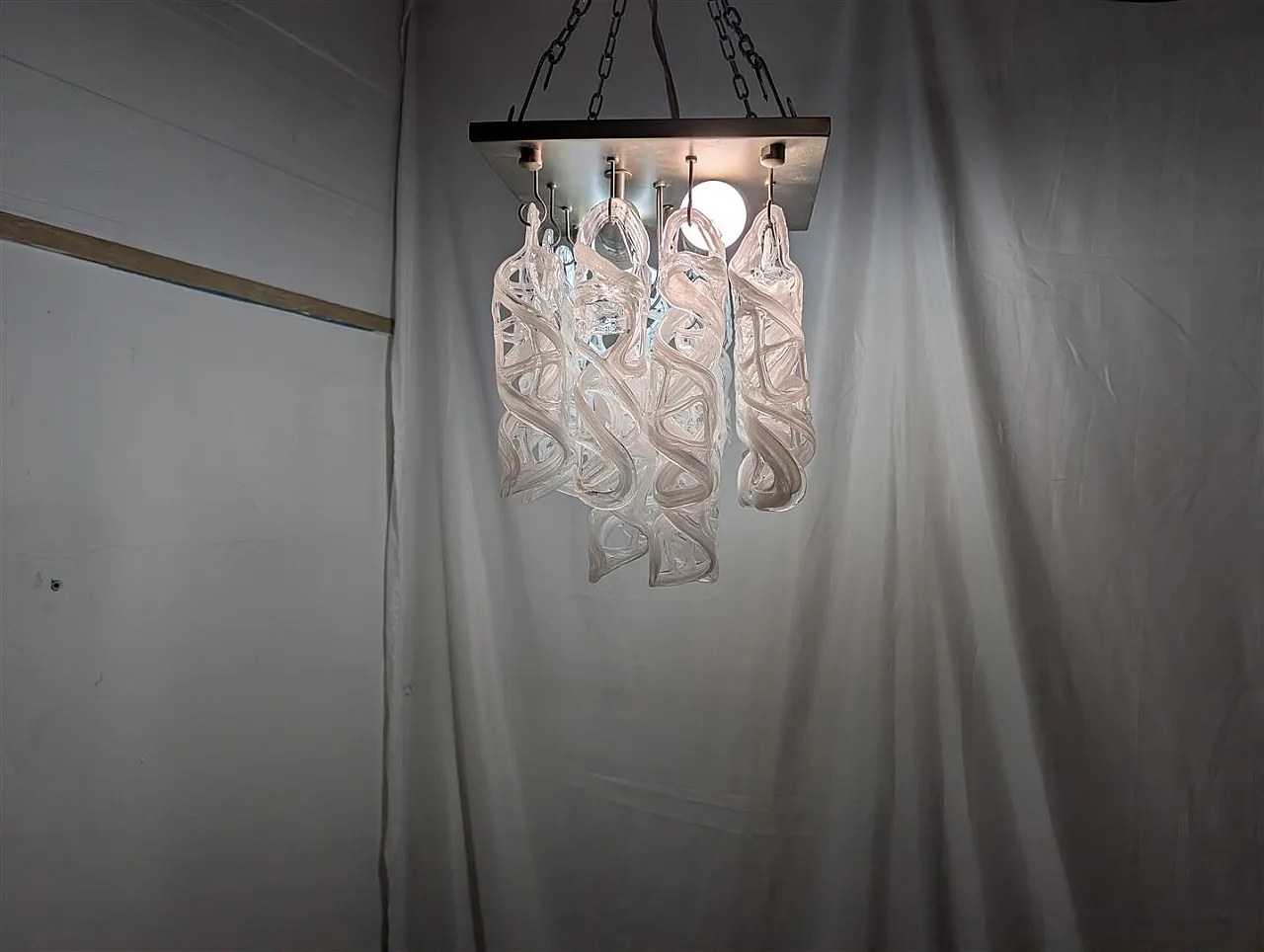 Chandelier with Murano glass pendants, 1970s 7