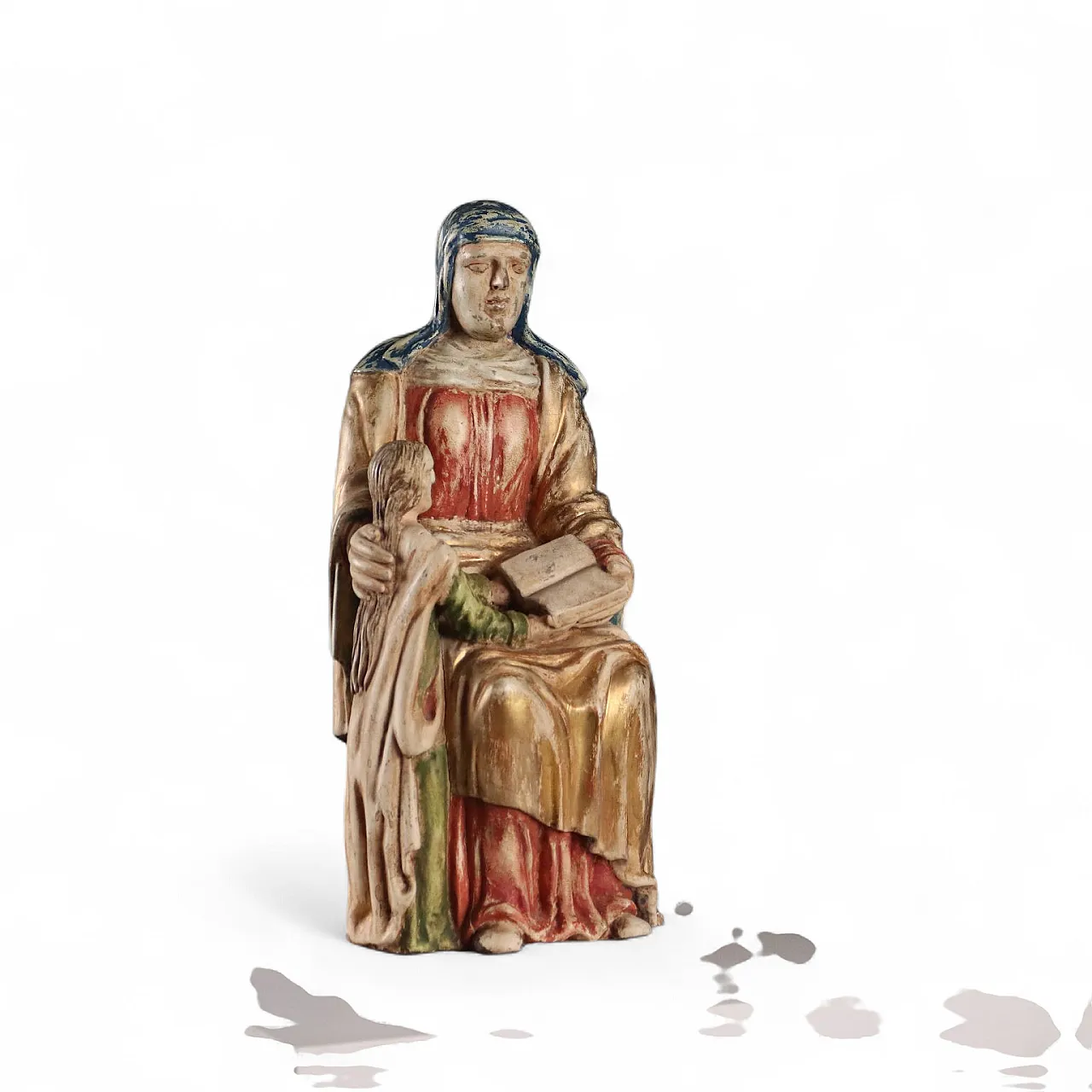 Saint Anne with the Child Mary, carved wooden sculpture, 20th century 10