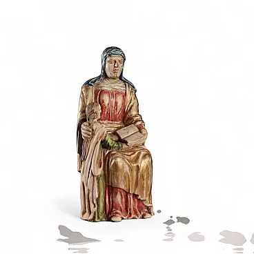Sant'Anna con Maria Bambina, scultura in legno intagliato, '900