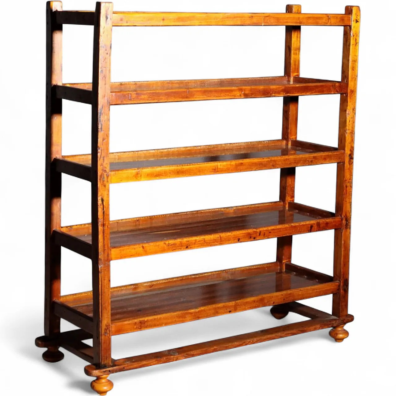 Poplar, cherry-stained fir and glass bookcase, early 20th century 9