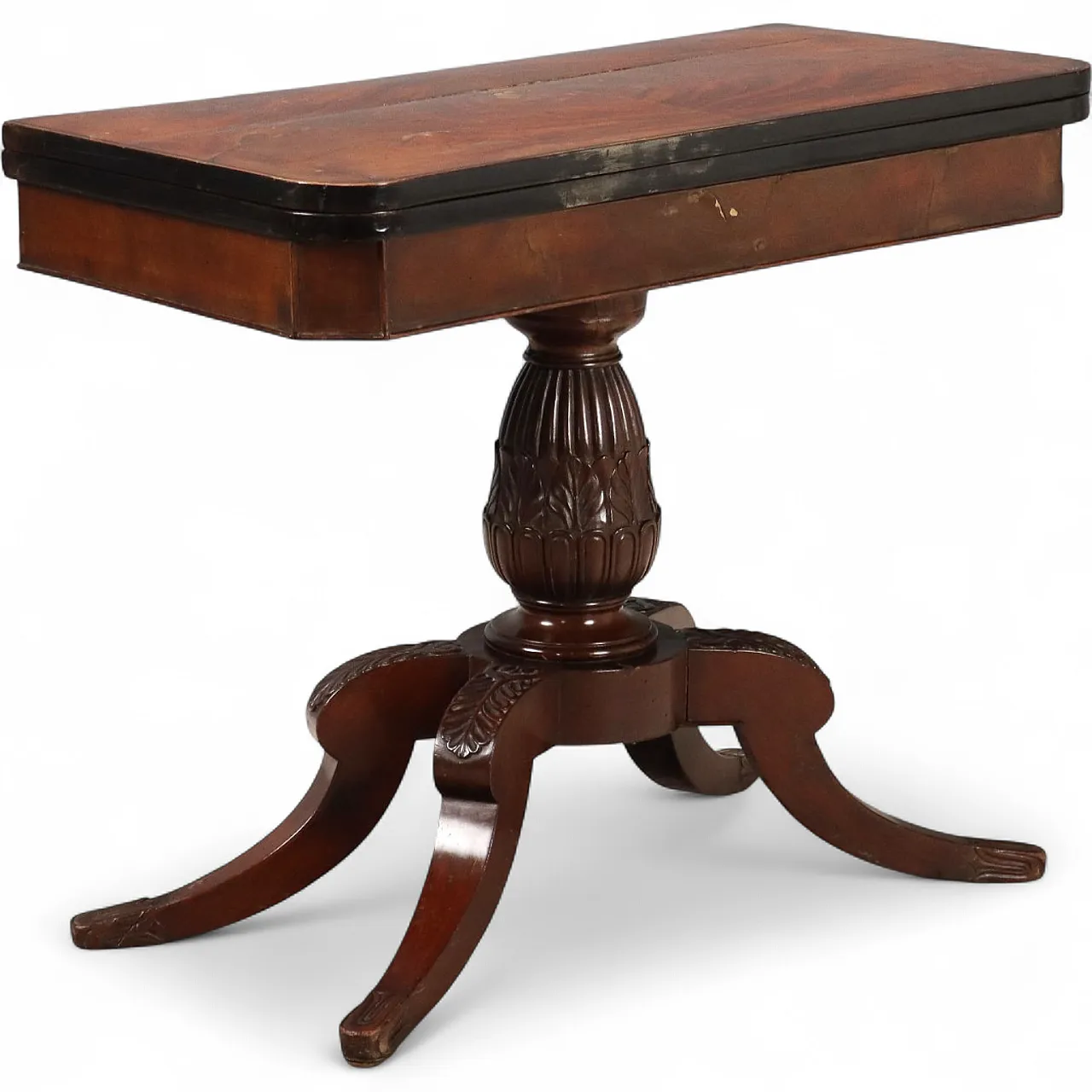 Tavolo da gioco in mogano con finiture in ebano, metà '800 11