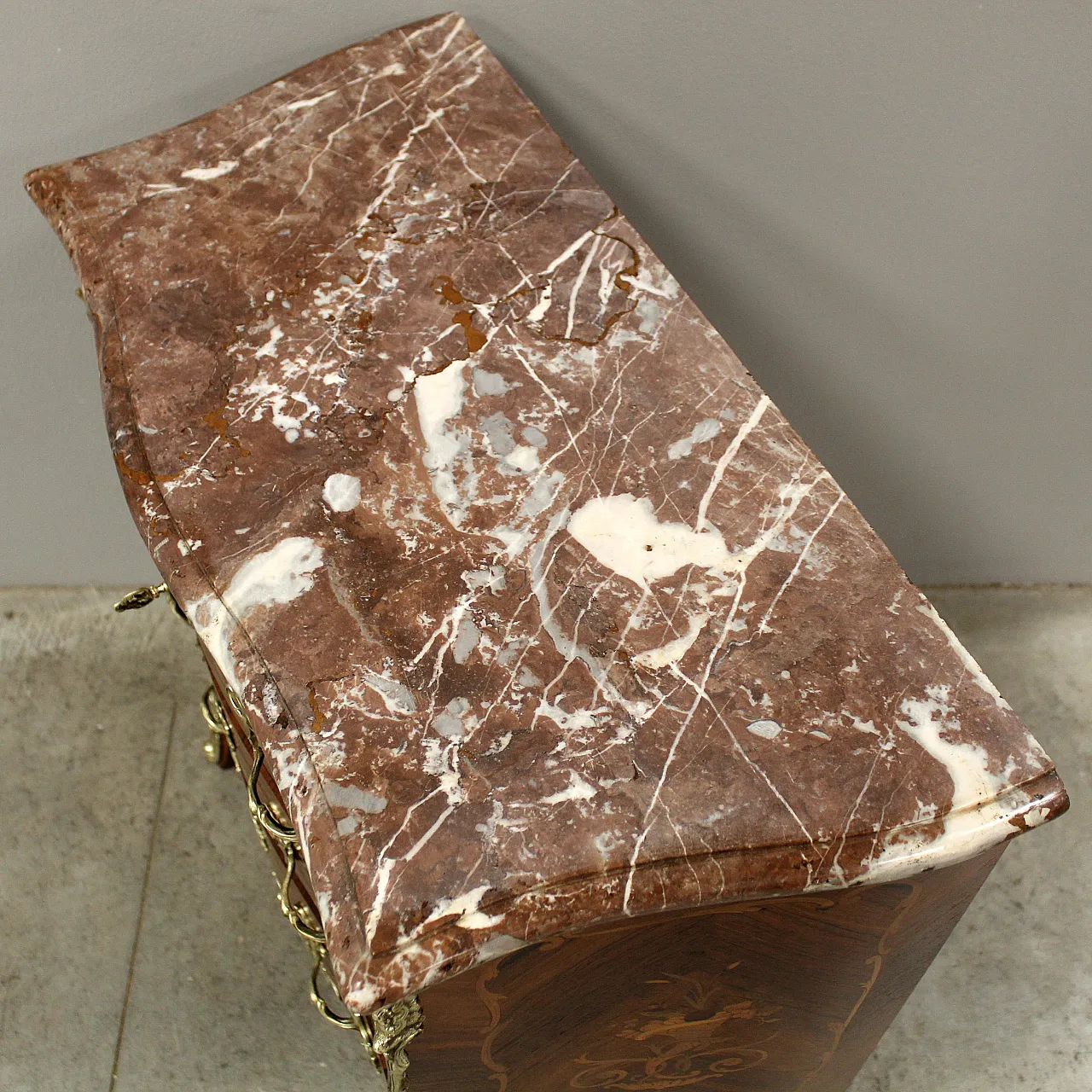 Cassettone comò Napoleone III intarsiato '800 12