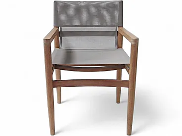 Sedia Road in teak e velluto di Rodolfo Dordoni per Roda, anni 2000