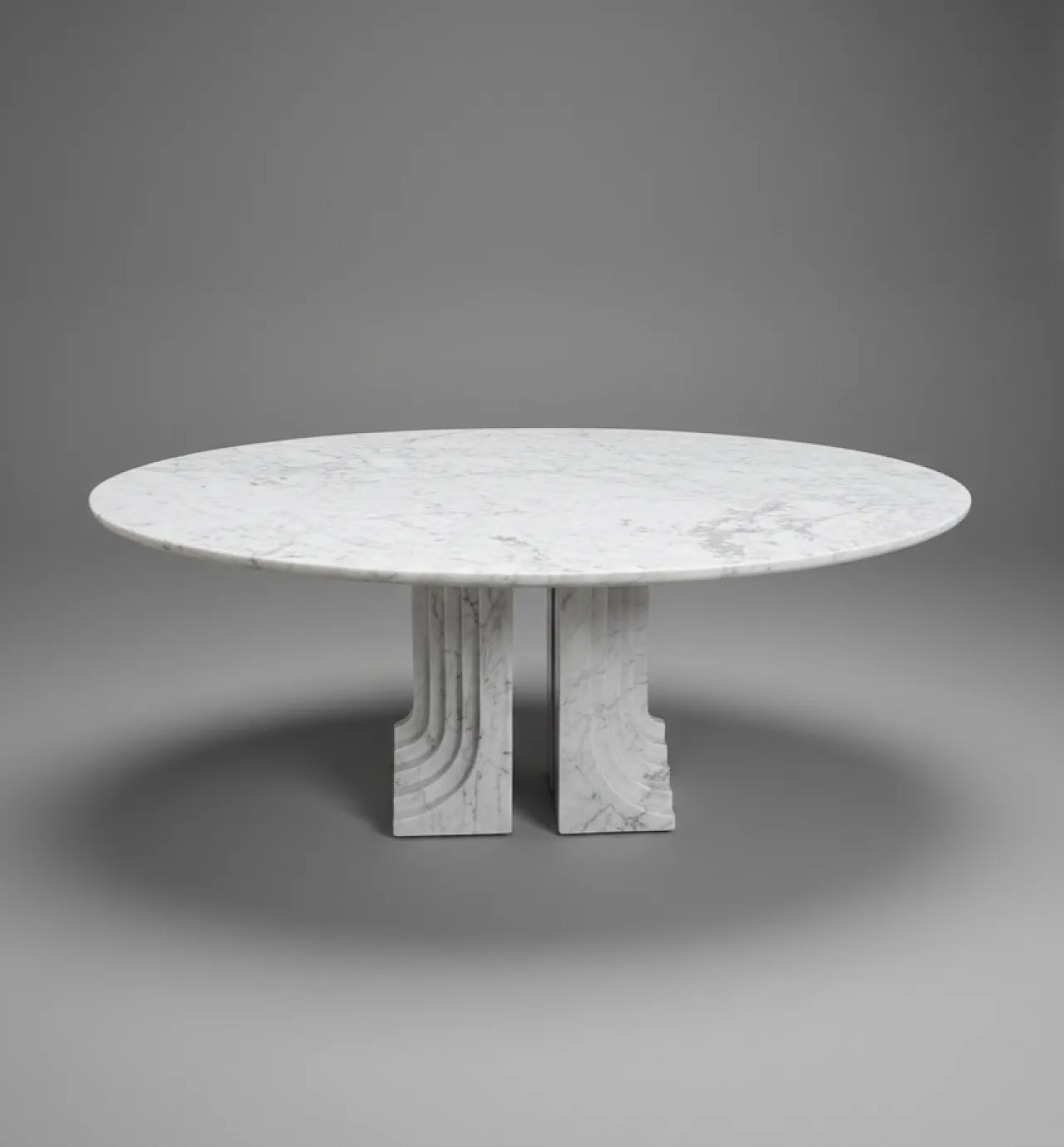 Samo Carrara marble dining table by Carlo Scarpa for Simon, 80s 1