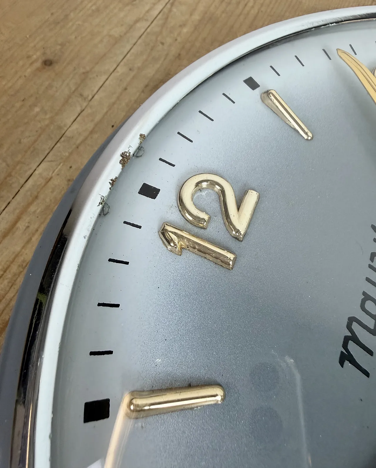 Vintage Grey Indian Mechanical Wall Clock from HES, 1960s 15