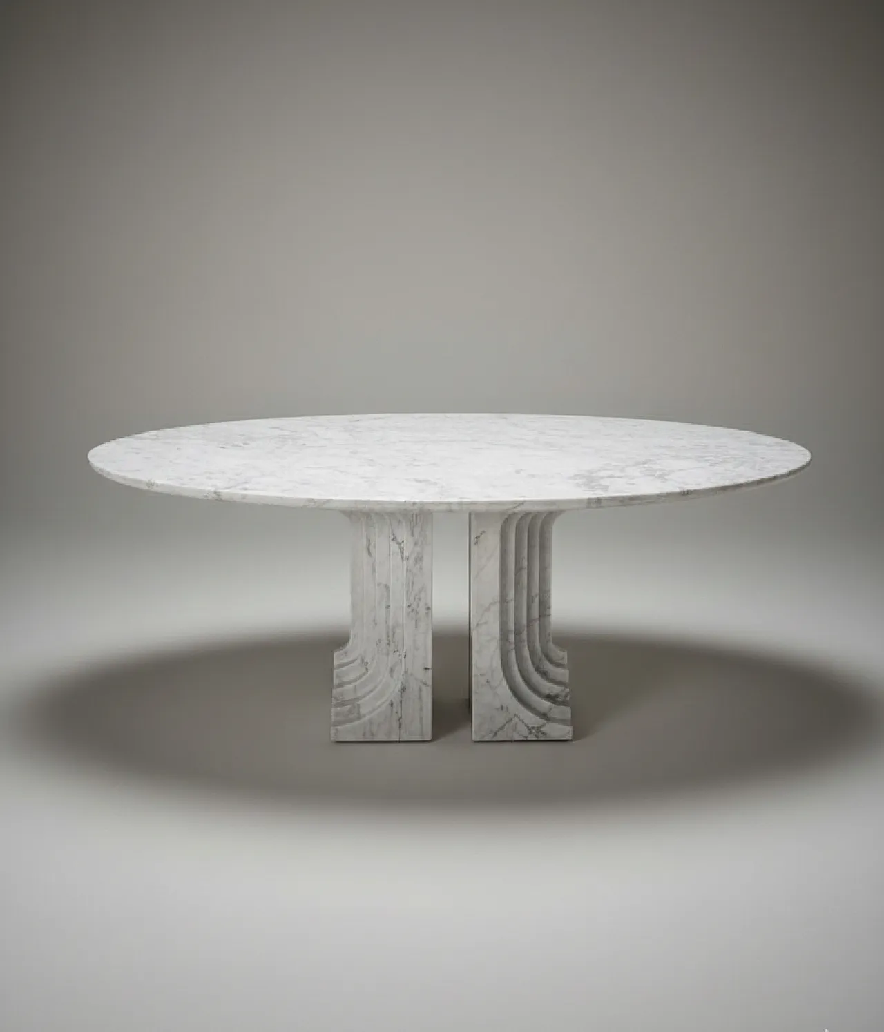 Samo Carrara marble dining table by Carlo Scarpa for Simon, 80s 2