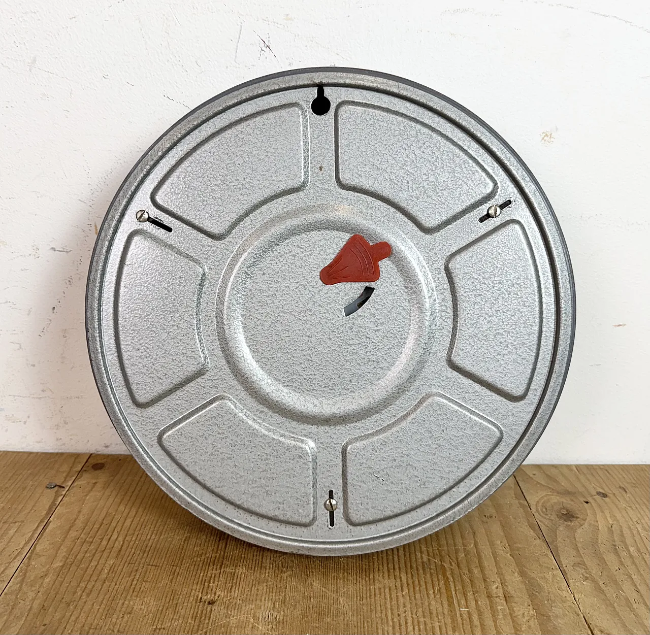 Vintage Grey Indian Mechanical Wall Clock from HES, 1960s 19