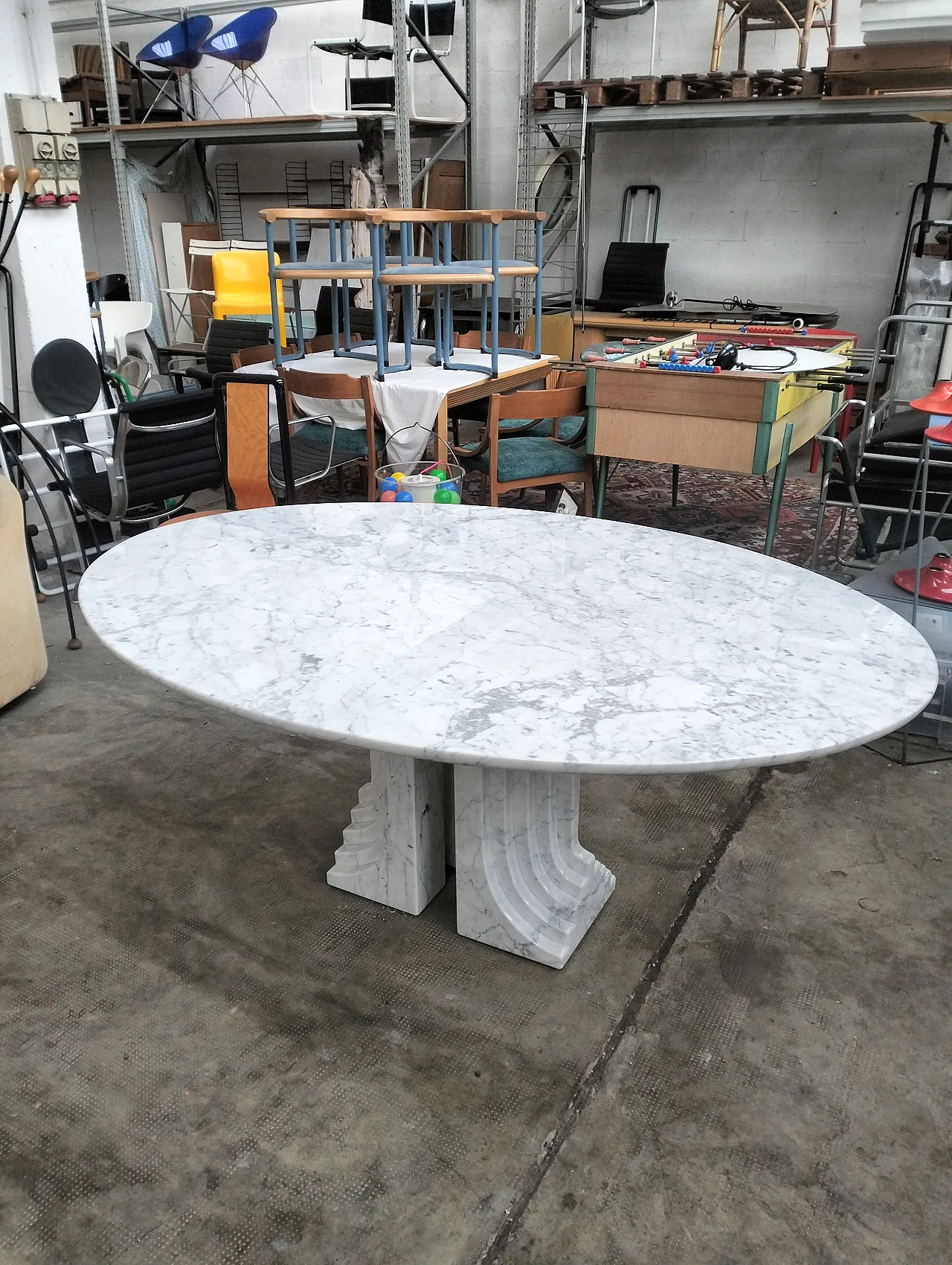 Samo Carrara marble dining table by Carlo Scarpa for Simon, 80s 5
